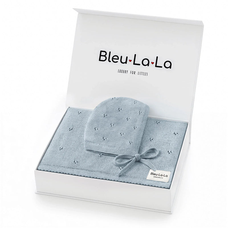 Organic Pointelle Swaddle Blanket + Hat Gift Set - BIG FRENCHIES