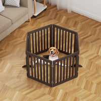 Freestanding Wooden Pet Gate – Multi-Size Folding Dog Gate, 30-Second Setup, No Wall Mounting, Espresso