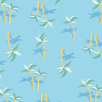 Miami Palm Tree Blue Two-Piece Set