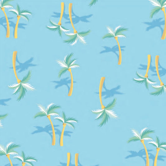 Miami Palm Tree Blue Two-Piece Set