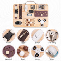 Wooden Fidget Busy Board for Adults with Altzheimer's, Dementia-friendly games