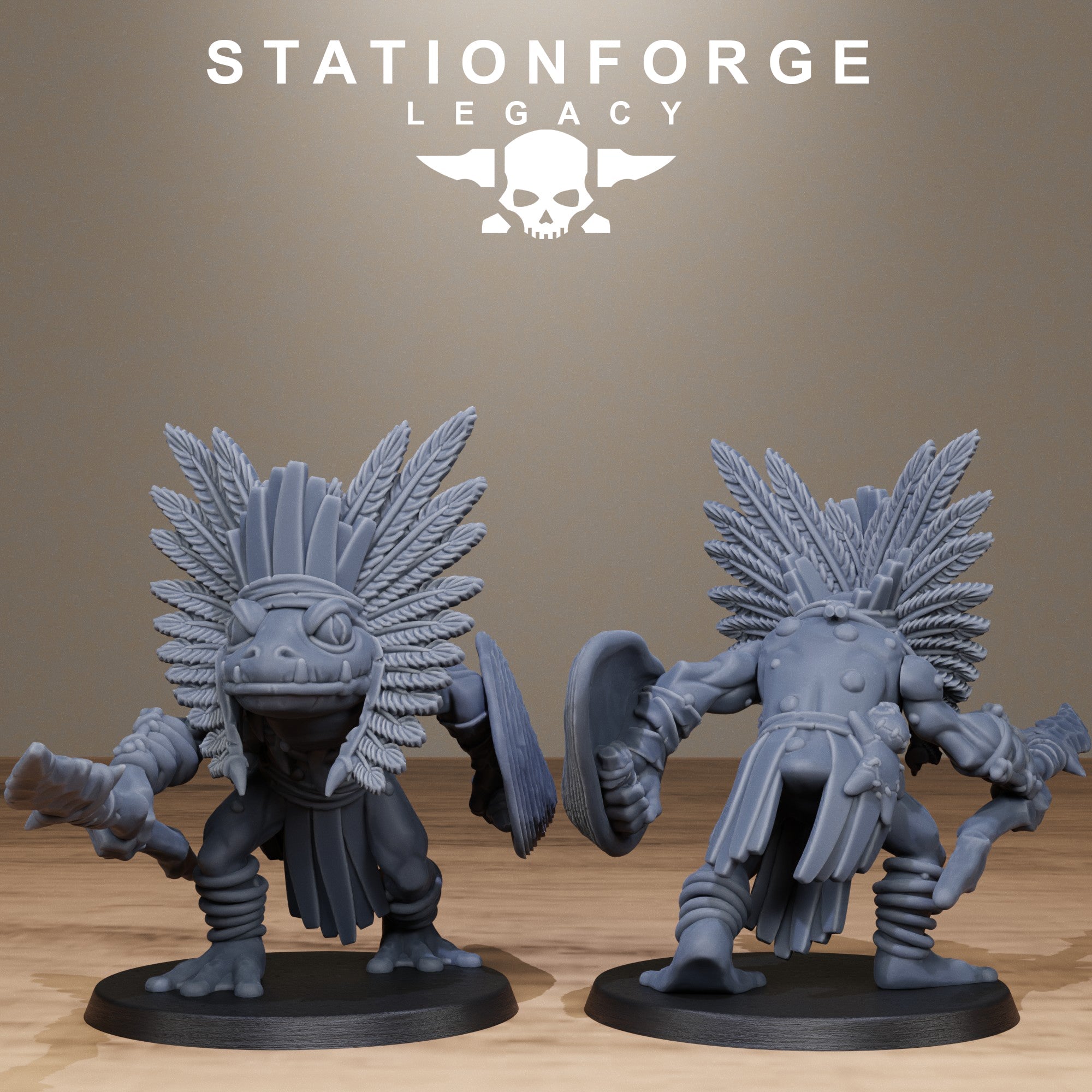 3D Printed Bogkin Spearmen by StationForge Miniatures