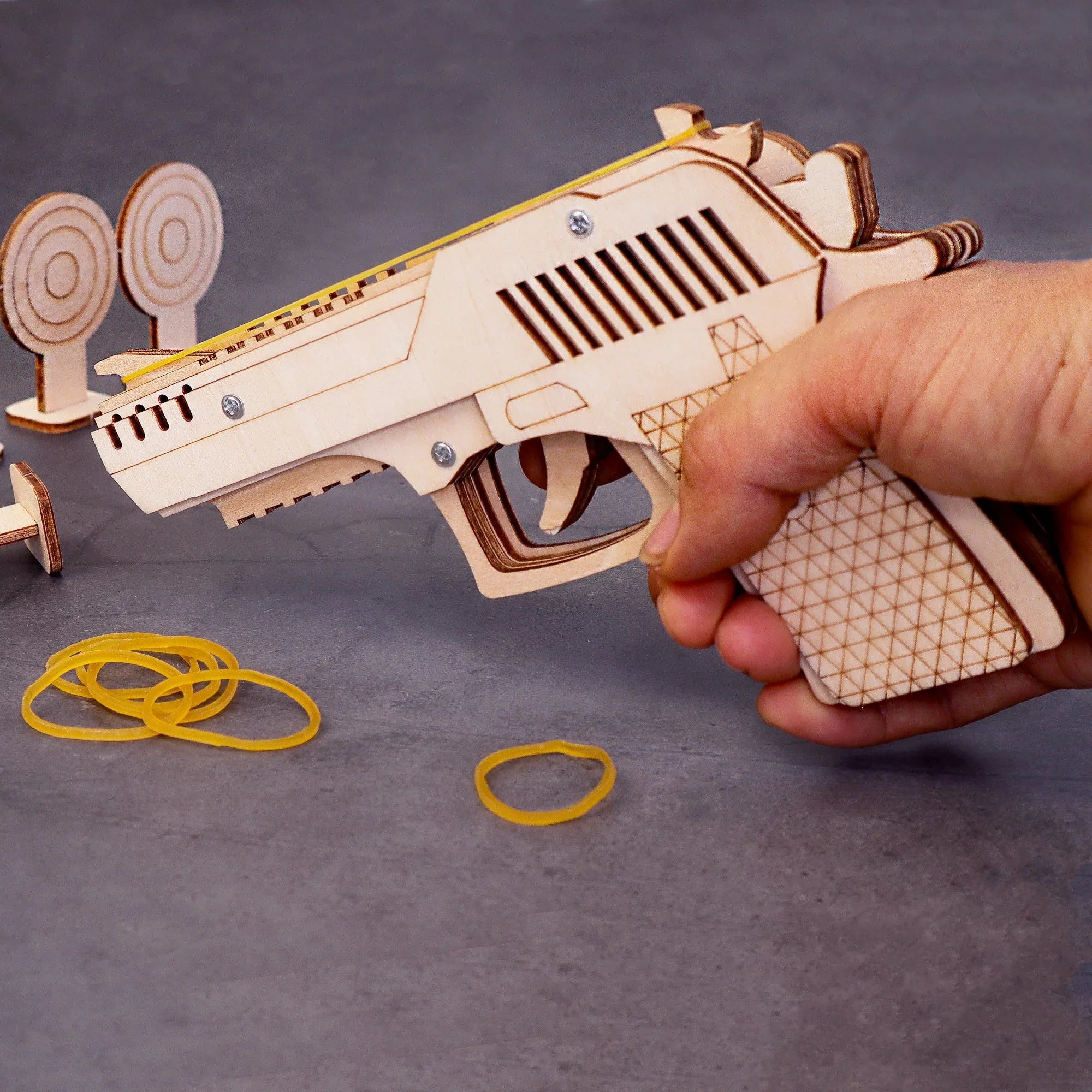 DIY Kit Rubber Band Launcher, Fun Wooden Craft and STEM Toy - BIG FRENCHIES