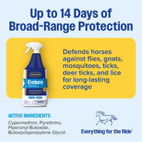 Farnam Endure Horse Fly Spray Sweatproof Extended Horse Protection 32 oz.