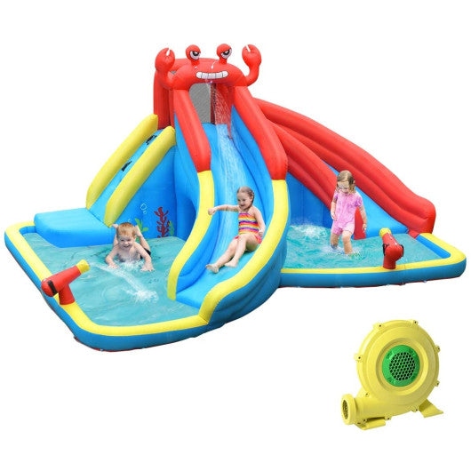 Inflatable Water Slide Bounce House with Water Cannon and 950W Blower - BIG FRENCHIES