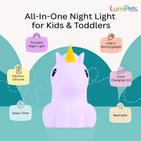 LumiPets® Unicorn - Children's Nursery Touch Night Light - BIG FRENCHIES