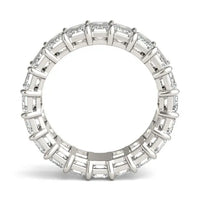 6 1/4 CTW Emerald Lab Grown Diamond Couture Classic Eternity Ring 14K White Gold (G-VS)