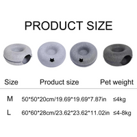 Felt Donut Cat Bed with Tunnel and Hideaway - BIG FRENCHIES