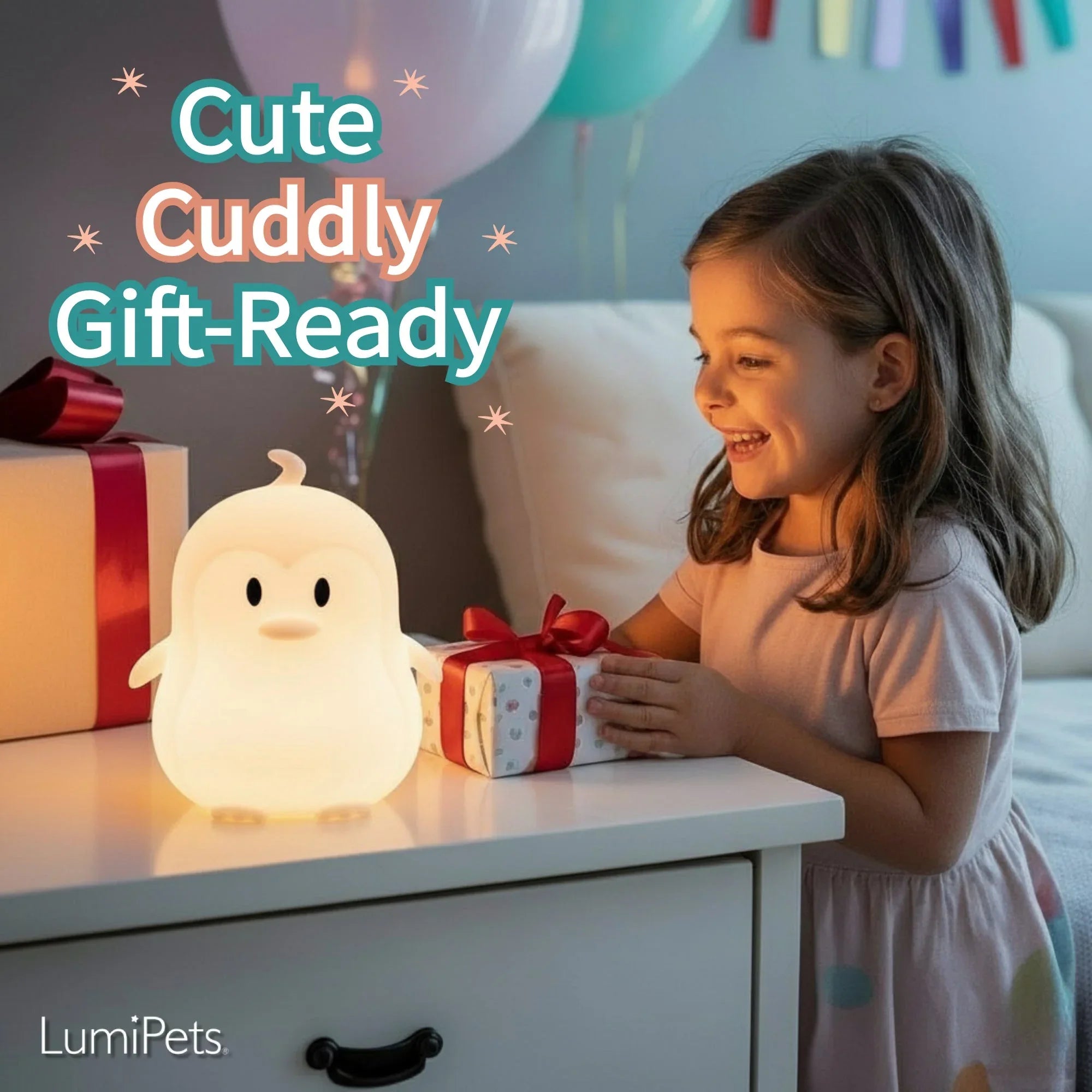 LumiPets® Pebbles the Penguin- Children's Touch Night Light - BIG FRENCHIES