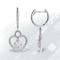 Natural .50ct Diamond Dangle Earrings 14KT White Gold