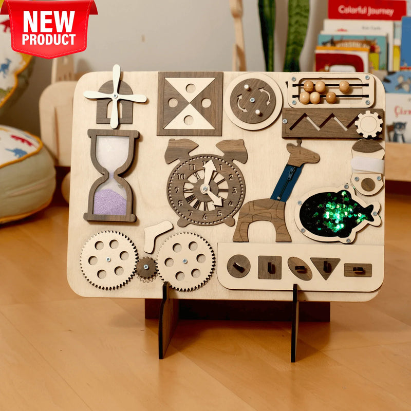 Wooden Busy Board for Toddlers - BIG FRENCHIES