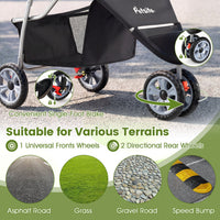 3 Wheel Pet Stroller for Small Dogs Cats up to 33 LBS