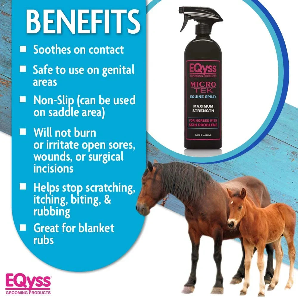 EQyss Micro-Tek Medicated Horse Care Bundle Shampoo and Spray Equine Grooming Set