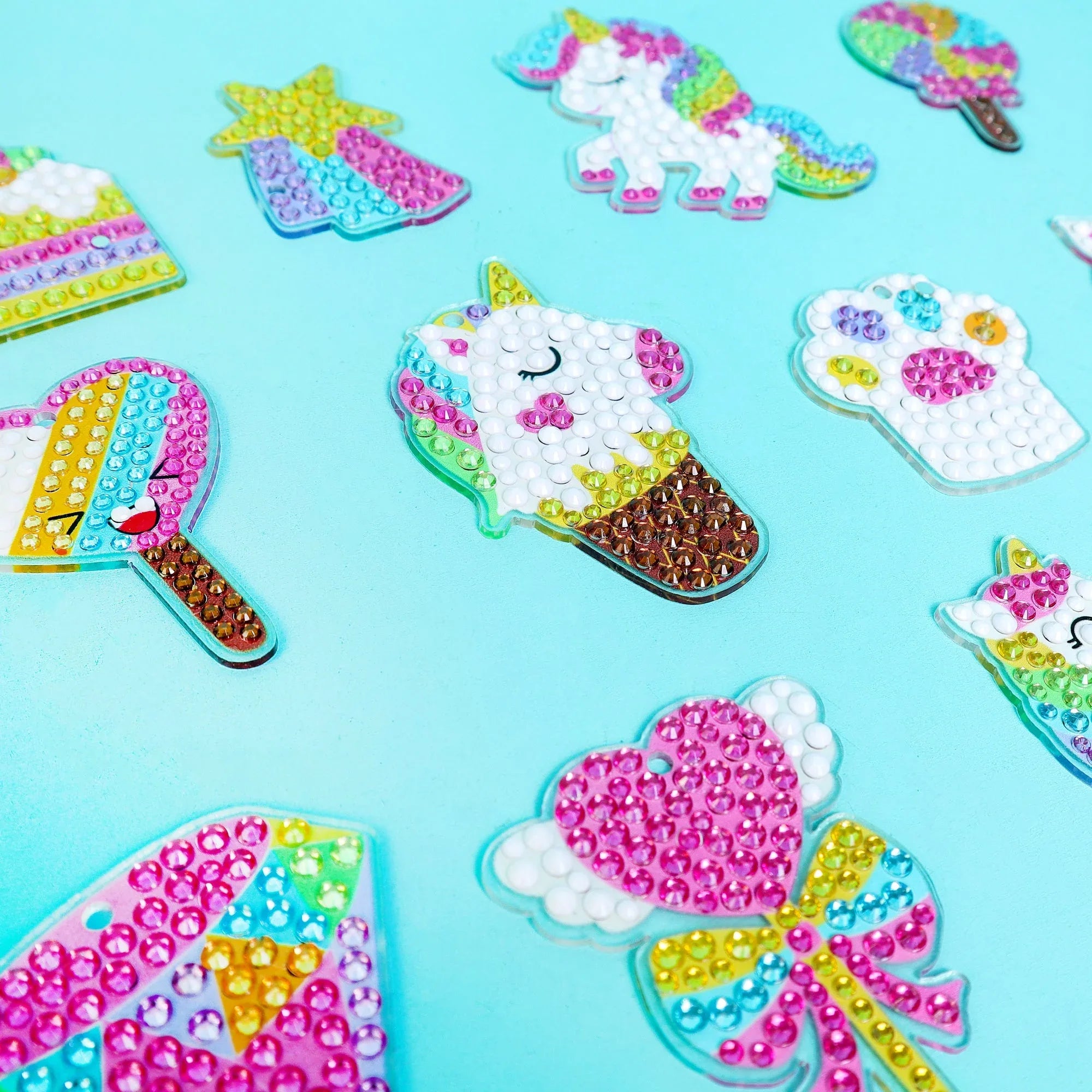 Adorable Keychains Diamond Art Kit – Unicorn (Set of 15) - BIG FRENCHIES