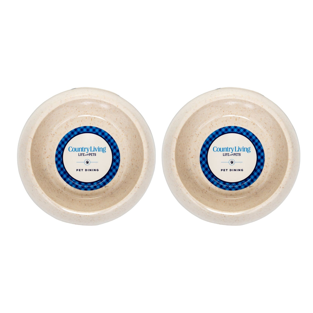 Country Living Set of 2 Natural Fiber Dog Bowls – White Swan - BIG FRENCHIES