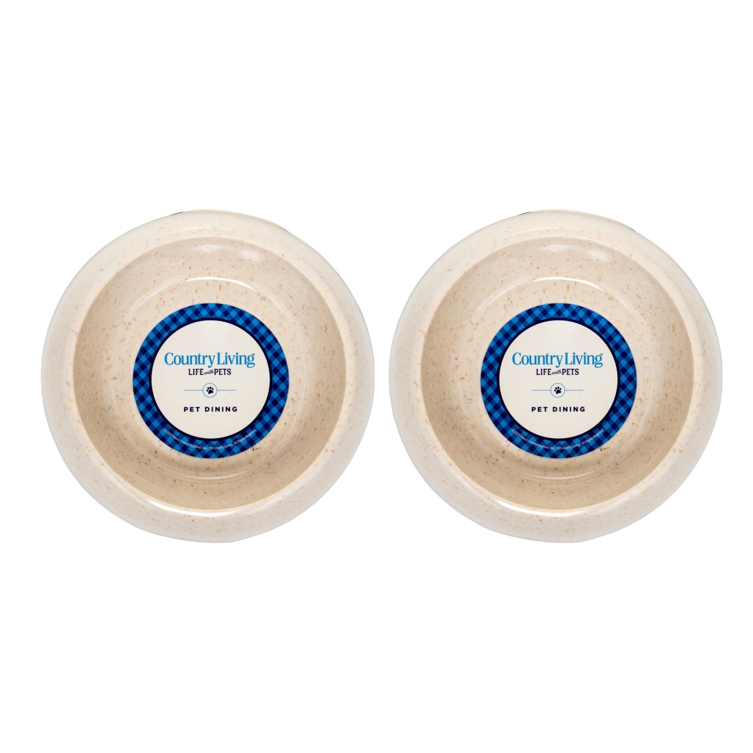 Country Living Set of 2 Natural Fiber Dog Bowls – White Swan - BIG FRENCHIES