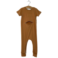 Camel Bamboo Lyocell Romper with G-Tube Access