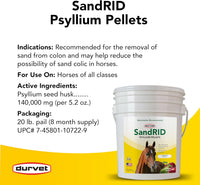 Durvet Equine Sandrid Psyllium Pellets 20 lbs. Apple Flavor
