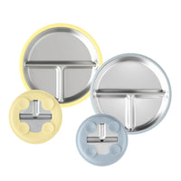 Stainless Steel Plate Set of 2 (Butter Yellow & Baby Blue) - BIG FRENCHIES