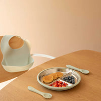 Stainless Steel Baby Feeding Set 6+ Months- Sage Green - BIG FRENCHIES
