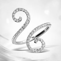 14k White Gold Diamond Open Flourish Style Ring (1/2 cttw)