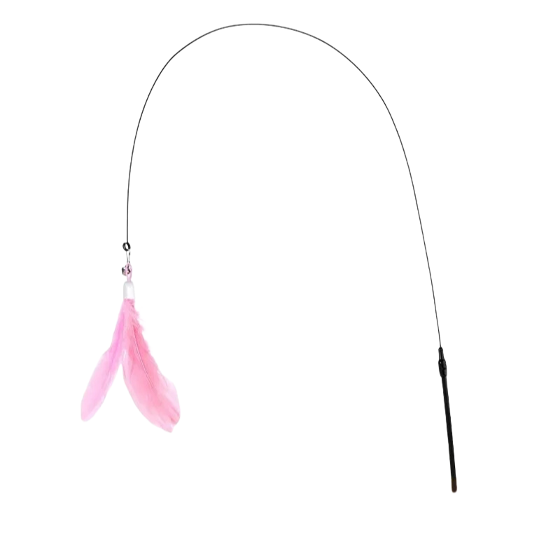 Interactive Cat Teaser Stick with Natural Feathers & Suction Cup - BIG FRENCHIES