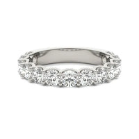 2 1/15 CTW Lab Grown Round Cut Diamond Half Eternity Ring in 14K White Gold - G-VS