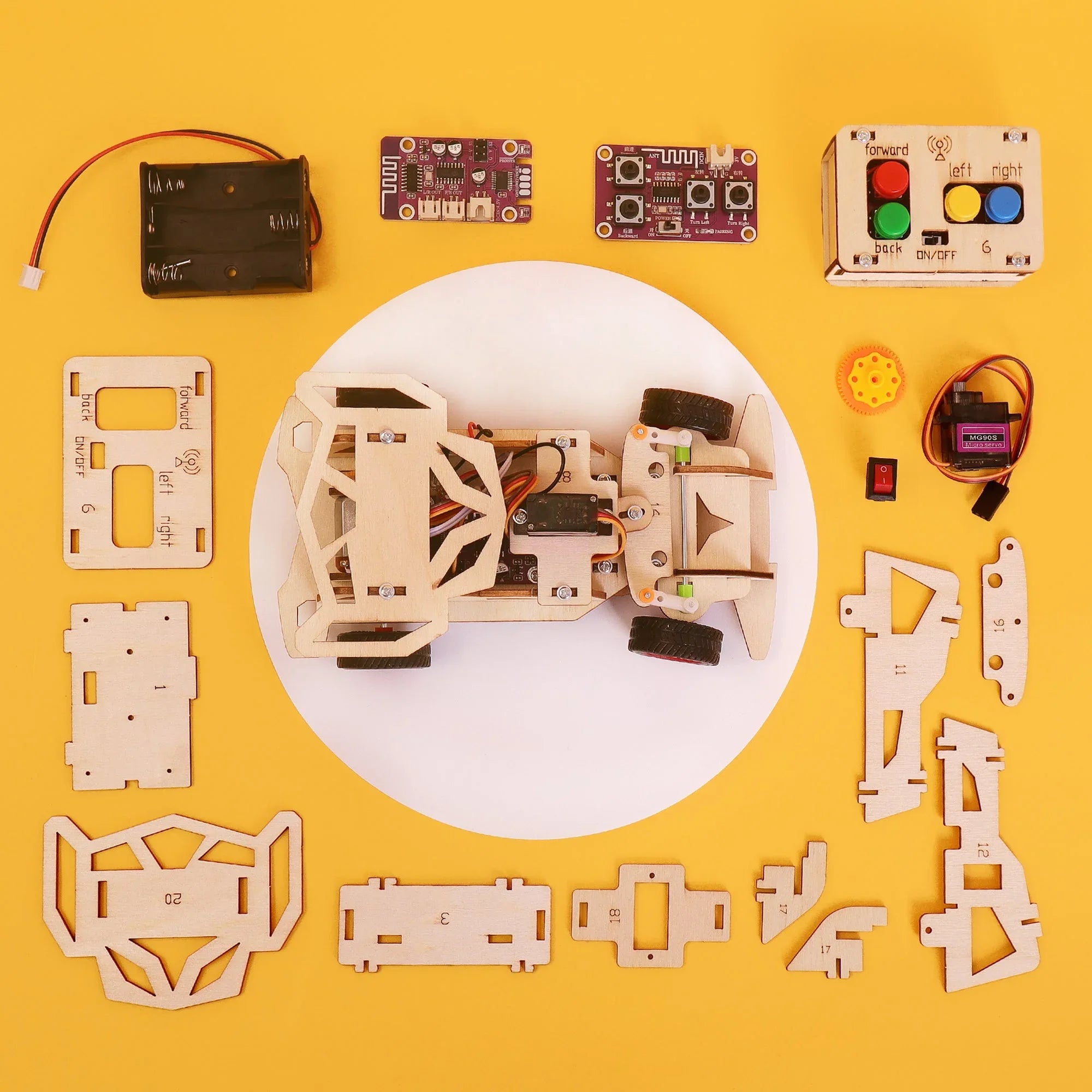 Steering Remote-Controlled Car DIY Kit, Educational STEM Toy - BIG FRENCHIES