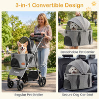 3-in-1 Foldable Pet Stroller for Small to Medium Dogs