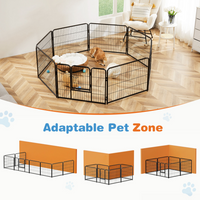 Dog Playpen Indoor Fence Height Metal Exercise Pen With Door Small Puppy-Medium-Large Dogs Animal Pet For Outdoor, Garde