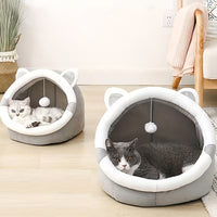Cozy Cat Cave Bed – Soft Indoor Pet Tent & Cushion for Cats and Small Dogs