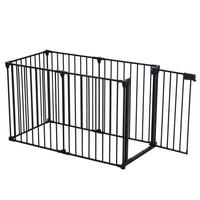 150 Adjustable Safety Gate 6 Panels Play Yard Metal Doorways Fireplace Fence Christmas Tree Fence Gate For House Stairs 
