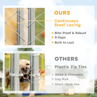 Heavy Duty Outdoor Dog Kennel with Waterproof Roof, 2 Secure Latches, Chain Link Dog Run for Backyard, 20 x 10 x 7