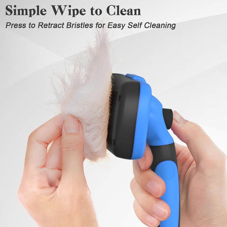 Swihauk Self Cleaning Slicker Brush Skin Friendly Deshedding Grooming Tool For Dogs Cats Suitable For Shedding Haired Pe