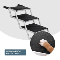 Foldable Dog Ramp For Cars, SUVs, Trucks, Portable Pet Dog Stairs For Large Dogs With Non-Slip Surface & Reinforced Desi