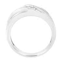 10K White Gold 1/10 Cttw Diamond Men's Three Stone Channel Set Diamond Wedding Ring (I-J Color, I1-I2 Clarity) - Size 10