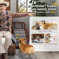 PawHut Wooden Dog Ramp With Removable Guardrails, Non-Slip Surface