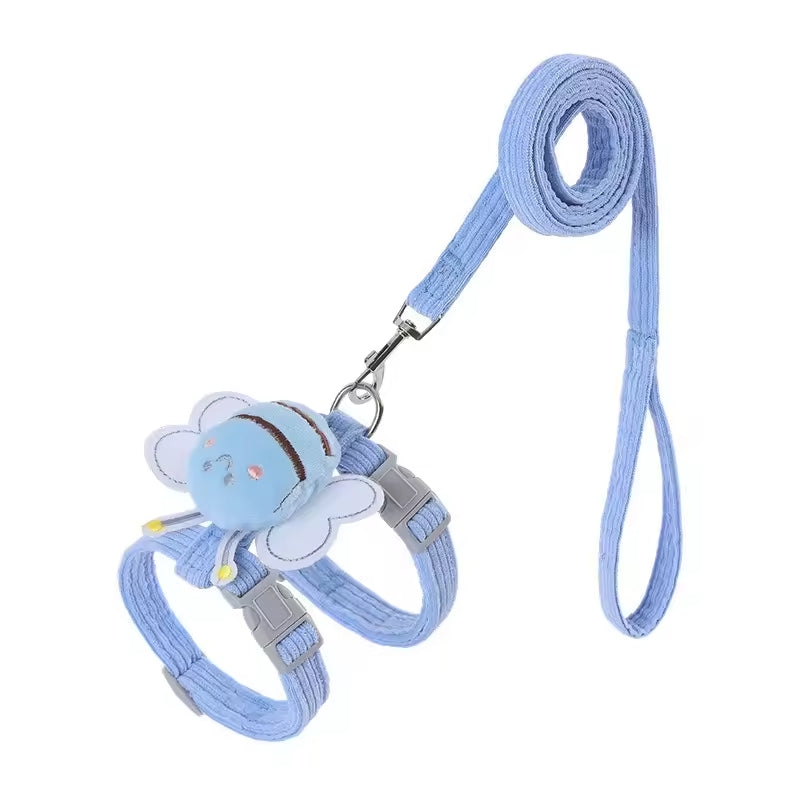 Kitten Harness Vest With Wing Decoration, Strap Set For Cats And Small Dogs, Adjustable Pet Cat Harness Accessories
