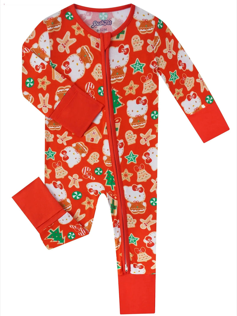PoshTOT Sanrio Hello Kitty Christmas Bamboo Baby Convertible Zippy Romper - BIG FRENCHIES