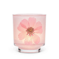 Frosted Glass Votive Candle Holder With Pressed Flowers Set of 4 - BIG FRENCHIES