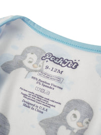 PoshTOT Snowman Penguin Bamboo Baby Convertible Zippy Romper