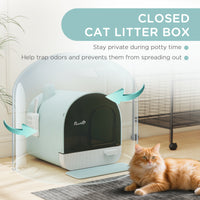 Fully Enclosed Cat Litter Box with Lid & Drawer Design, Covered Litter Box Anti-Leakage, Anti-Splashing, for Indoor Cats