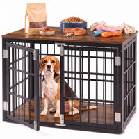 Sturdy Dog Crate Furniture, Heavy Duty Kennel For Large & Medium Dogs, Indoor Use