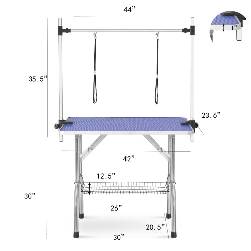 Large Pet Dog And Cat Grooming Table With Adjustable Arms And Clips Large Heavy Duty Animal Grooming Table 42 Inches
