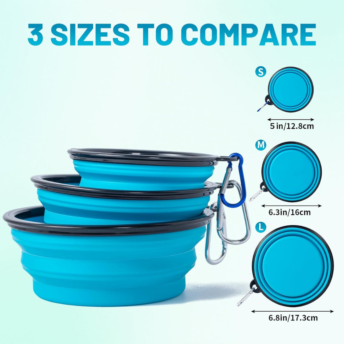 Collapsible Bowl With Cover Lids,2 Pack Dog Travel Bowls Portable Foldable Cat Water Dish Bowl For Pets Walking Parking 