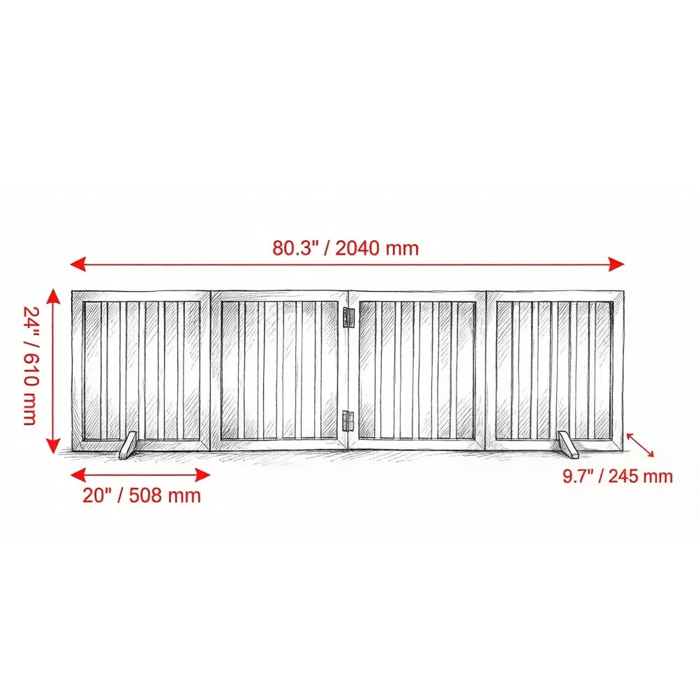Modern Pet Barrier with Freestanding 80.3 Inches for Indoor