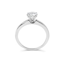 14K White Gold 1.0 Cttw Round Lab Grown Diamond 4 Prong Solitaire Engagement Ring (F-G Color, VS2-SI1 Clarity) - Ring Size 7