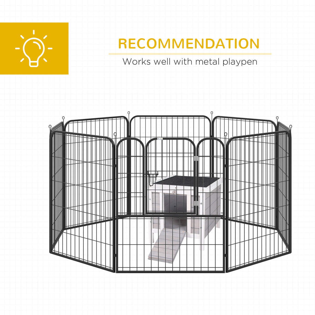 Small Wooden Rabbit Hutch Bunny Cage Guinea Pig Cage Duck House Dog House with Openable & Waterproof Roof, for Rabbits, 