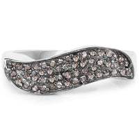 0.21 Carat Genuine Champagne Diamond .925 Sterling Silver Ring
