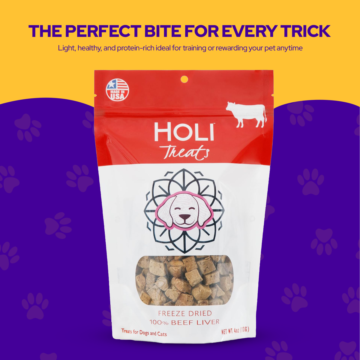 HOLI Freeze Dried Beef Liver Dog Treats, All Natural
